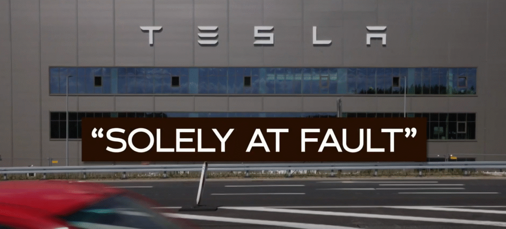 tesla on fault in autopilot crash